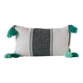 Coussin rectangulaire 100% Laine & Lin Vert