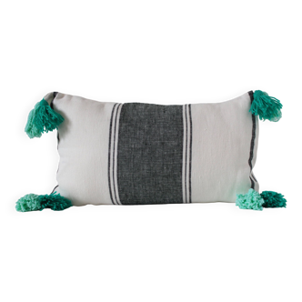 Coussin rectangulaire 100% Laine & Lin Vert