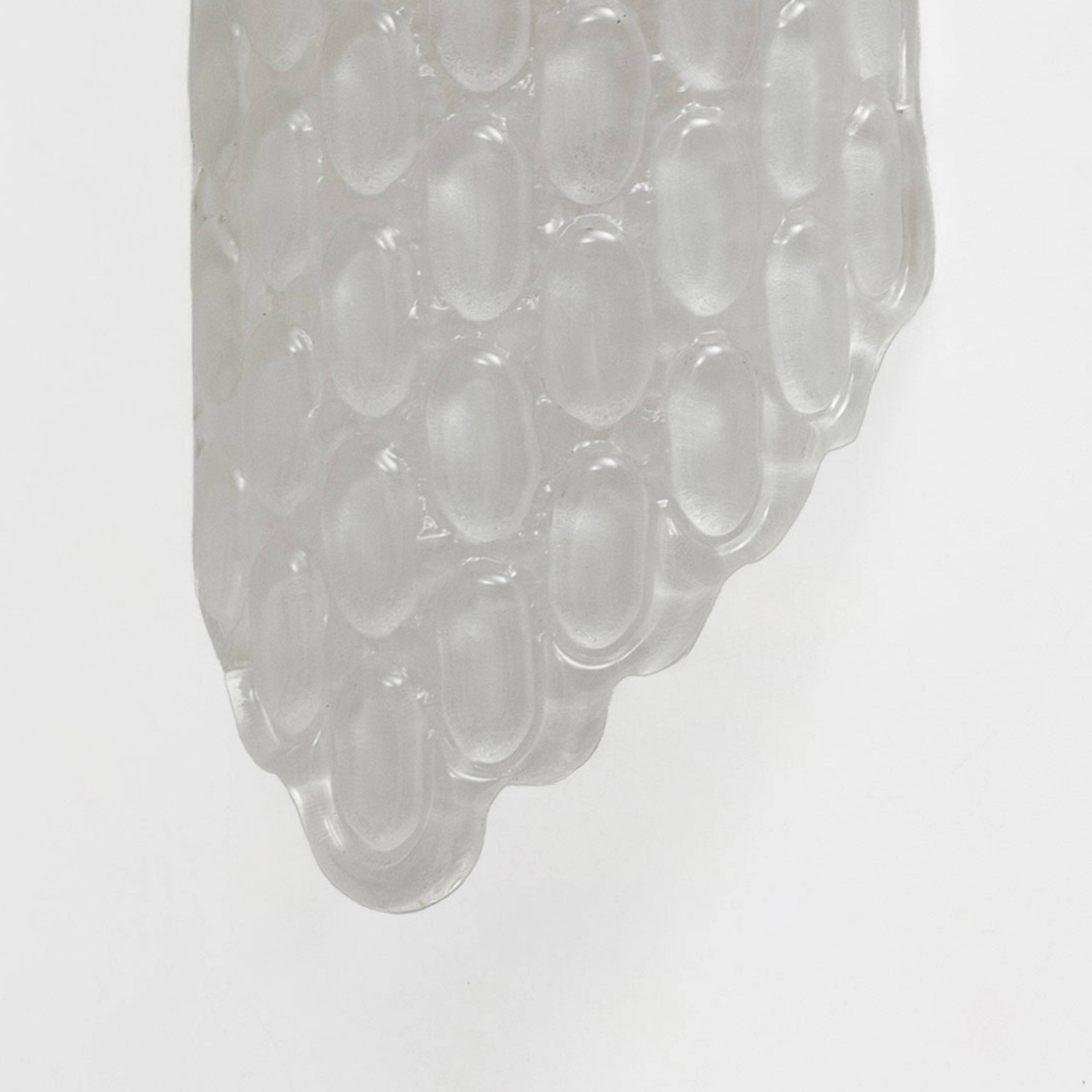 Pair of Clear Murano Glass Wall Sconces with Textured Relief
