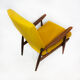 Scandart high back yellow bouclé armchair 60s 70s midcentury vintage retro ercol