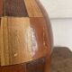 Seau à glaçons vintage  en noix de coco marquetée