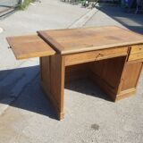 Old wooden administration office with sliding shelf