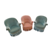 3 fauteuils crapauds vintage