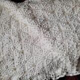 White crochet bed cover