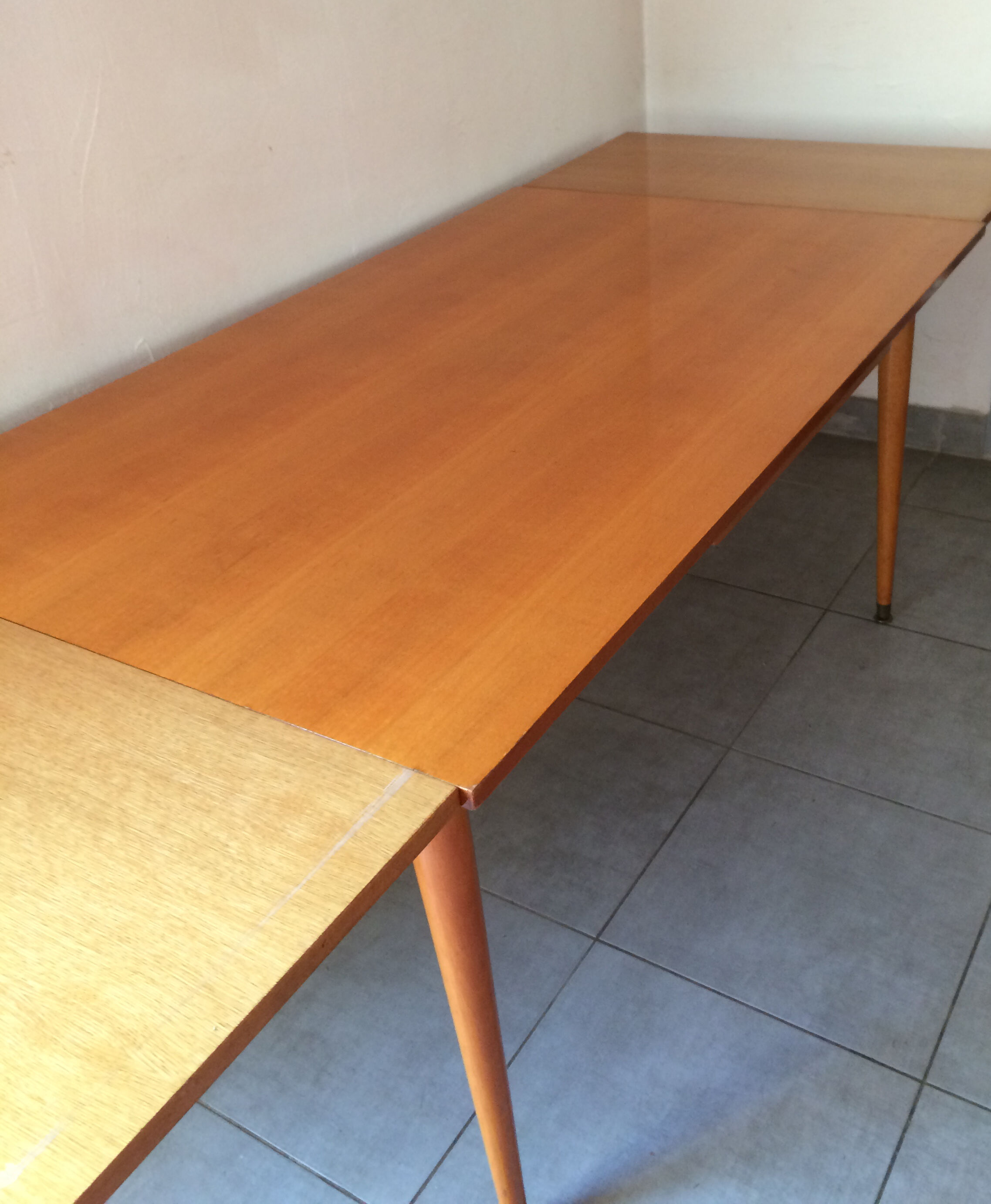 Table vintage oak year 50/60 with 2 extensions