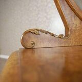 Early 20th Century Vanity Veneered with Karelian Birch with Oval Mirror, 1950s