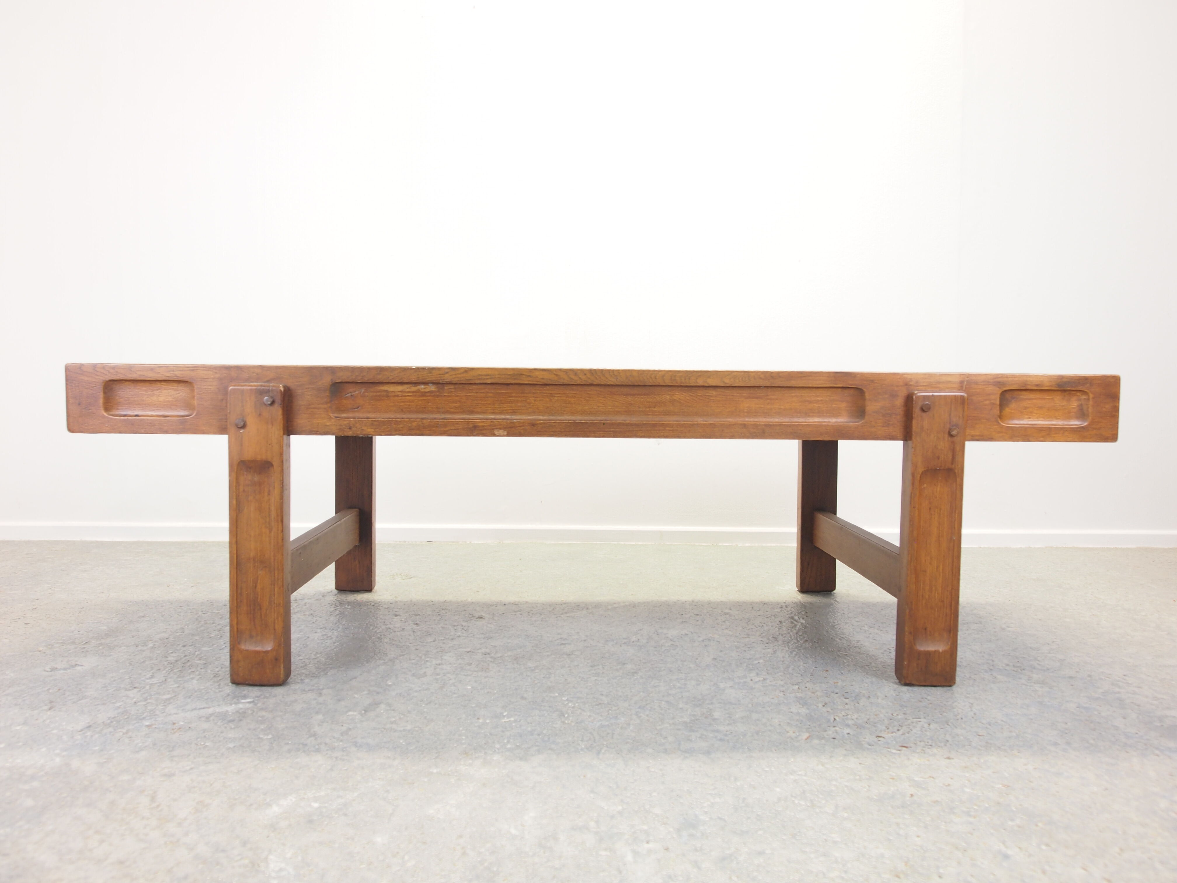 Vintage Mid century red mosaic coffee table by Juliette Belarti