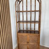 Vintage bamboo and rattan shelf/bookcase