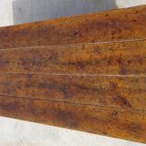 Very old solid oak dough trough with a lid and removable legs.