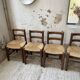 6 straw and oak chairs, mountain furniture