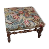 Footstool or Louis XIII style walnut footrests flower tapestry