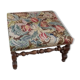 Footstool or Louis XIII style walnut footrests flower tapestry