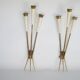 Mid-Century pair of large brass sconces attributable to Stilnovo. Italy 195
