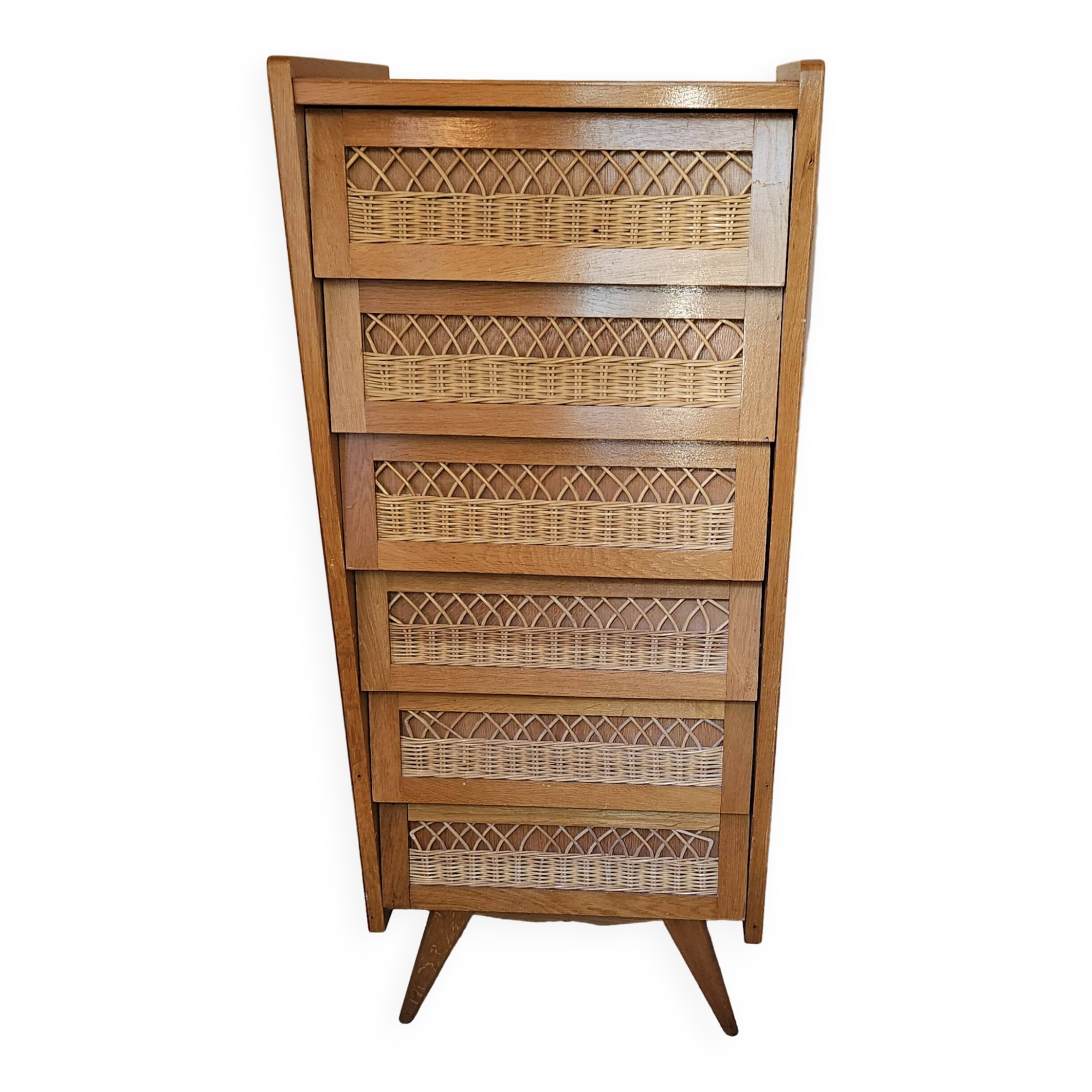 Vintage rattan weekly organizer
