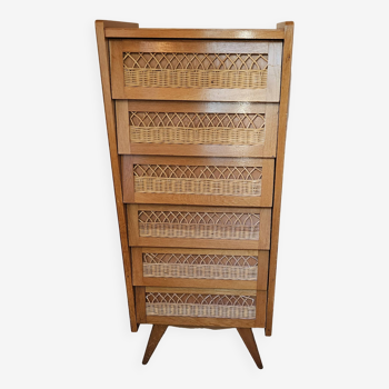 Vintage rattan weekly organizer