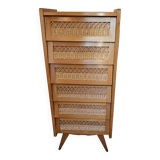 Vintage rattan weekly organizer