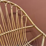 Rattan shell armchair