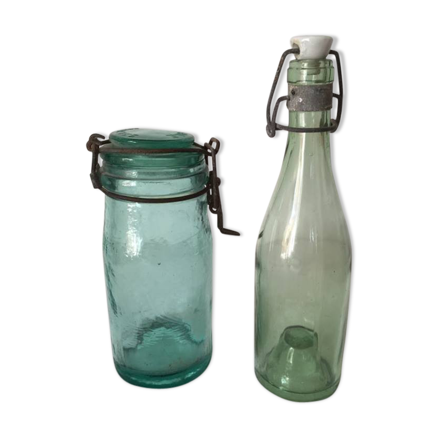 Set of old jar and bottle