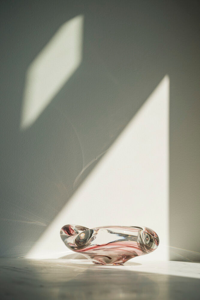 Max Verboeket glass ashtray for Maastricht Kirstalunie Netherlands signed