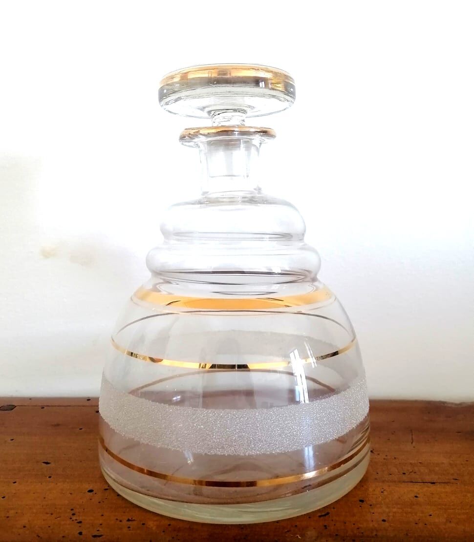 Service à liqueur verre givré 1950