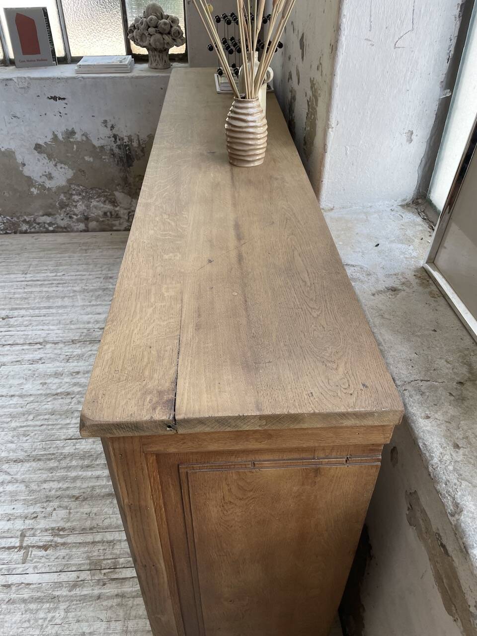 Oak sideboard with glass doors