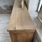 Enfilade meuble de métier chêne portes vitrées