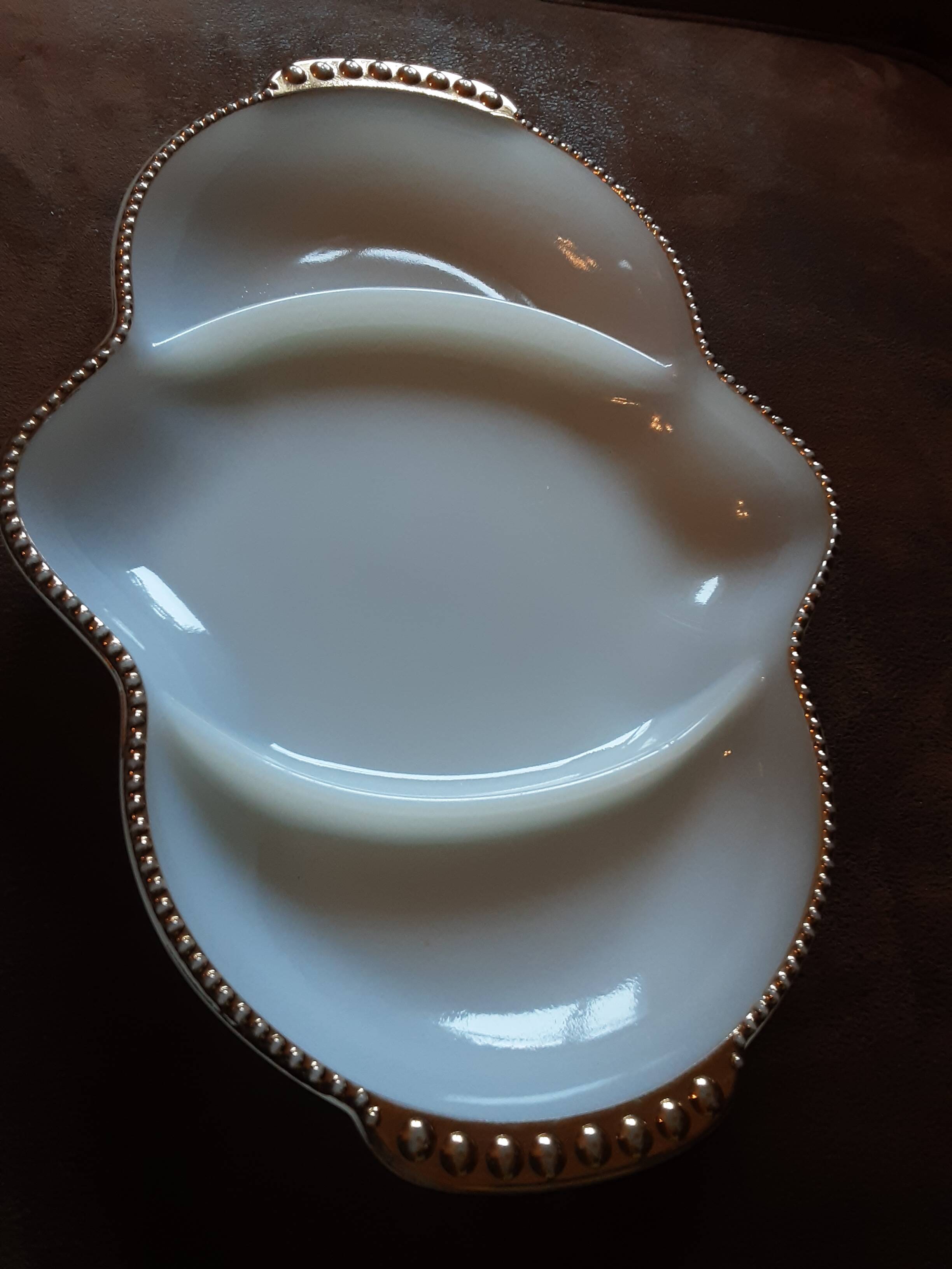 Oven Fire King ware opaline compartment dish