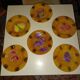 Six slurry dessert plates