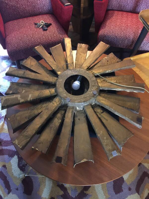 Large Sun wall sculpture, Resin & polyester lamp, Brutalist style