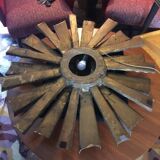 Gande sculpture murale Soleil, Lampe en résine & polyester, style Brutalist