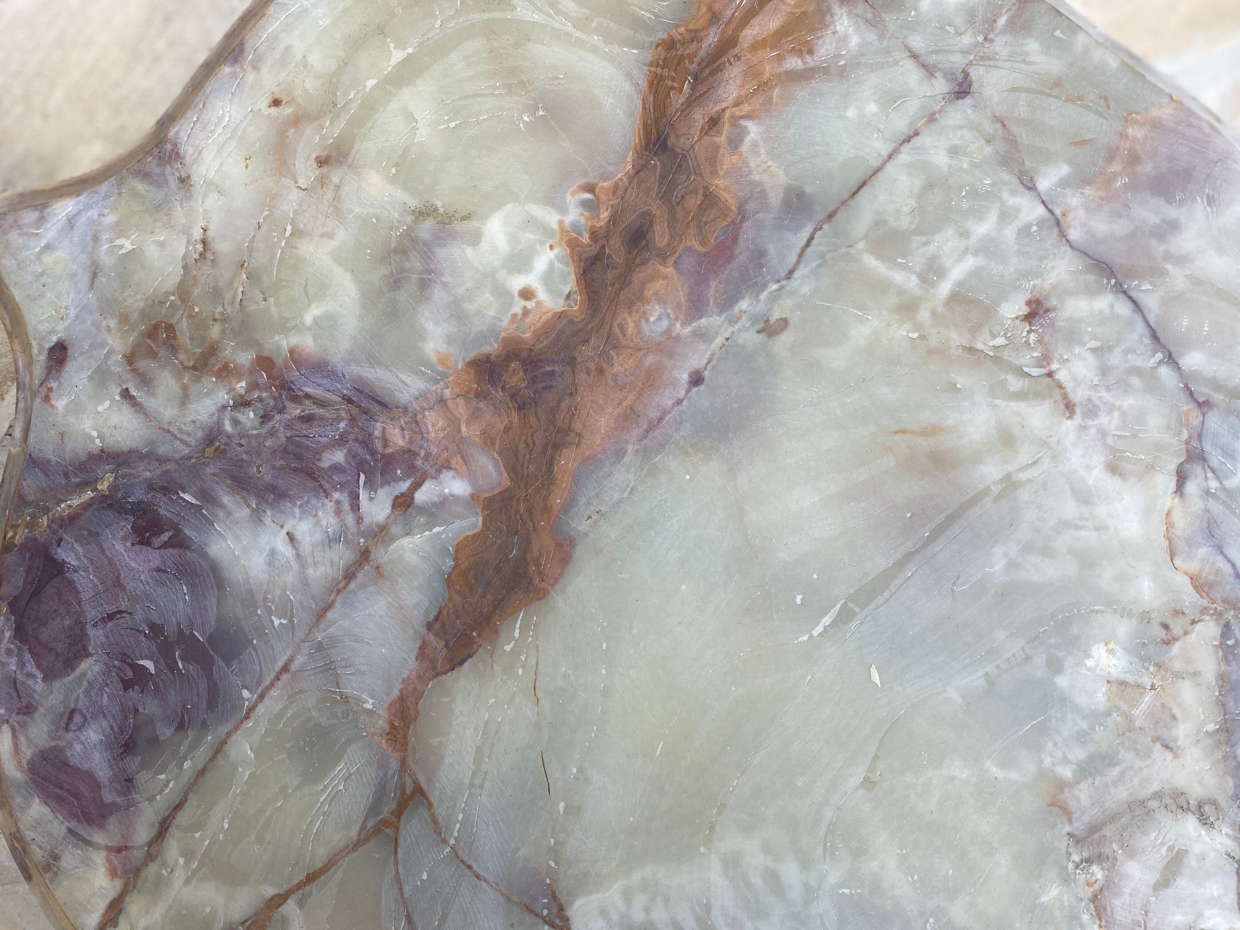 Brass and marble coffee table