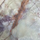 Table basse laiton et marbre