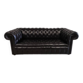 Canapé chesterfield cuir noir