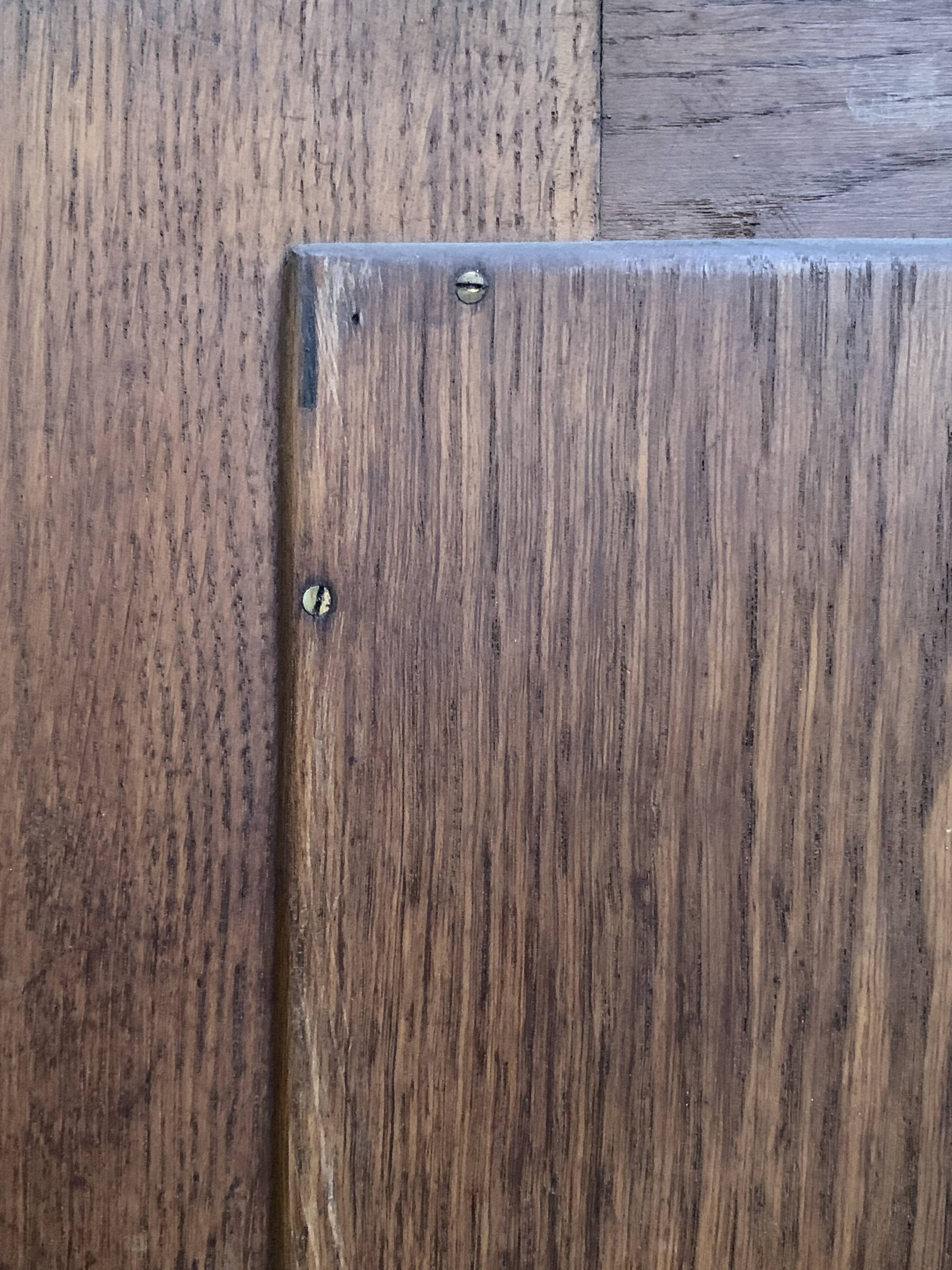 Beveled oval mirror on art deco door Mahogany 79x162