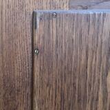 Beveled oval mirror on art deco door Mahogany 79x162