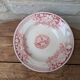 Hollow plate U et Cie Sarreguemines model Jardinière with pink flower decoration.