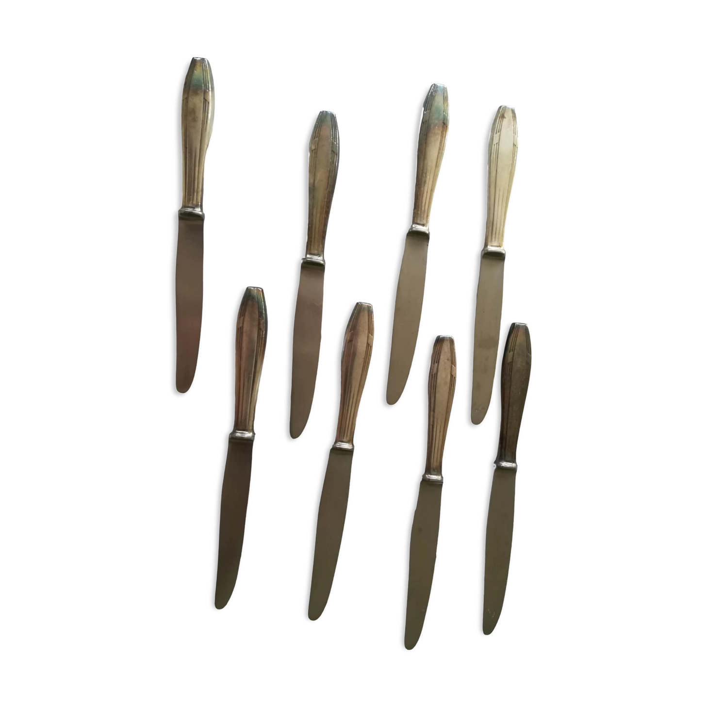 8 vintage Christofle knives in silver metal