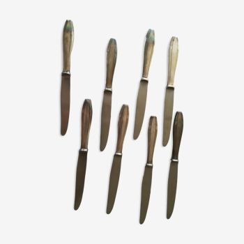 8 vintage Christofle knives in silver metal