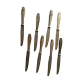 8 vintage Christofle knives in silver metal