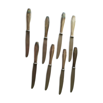 8 vintage Christofle knives in silver metal