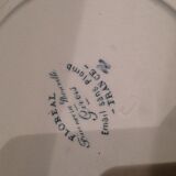 6 old hollow plates, Floréal décor from the New Faïencerie to Givors, unleaded enamel