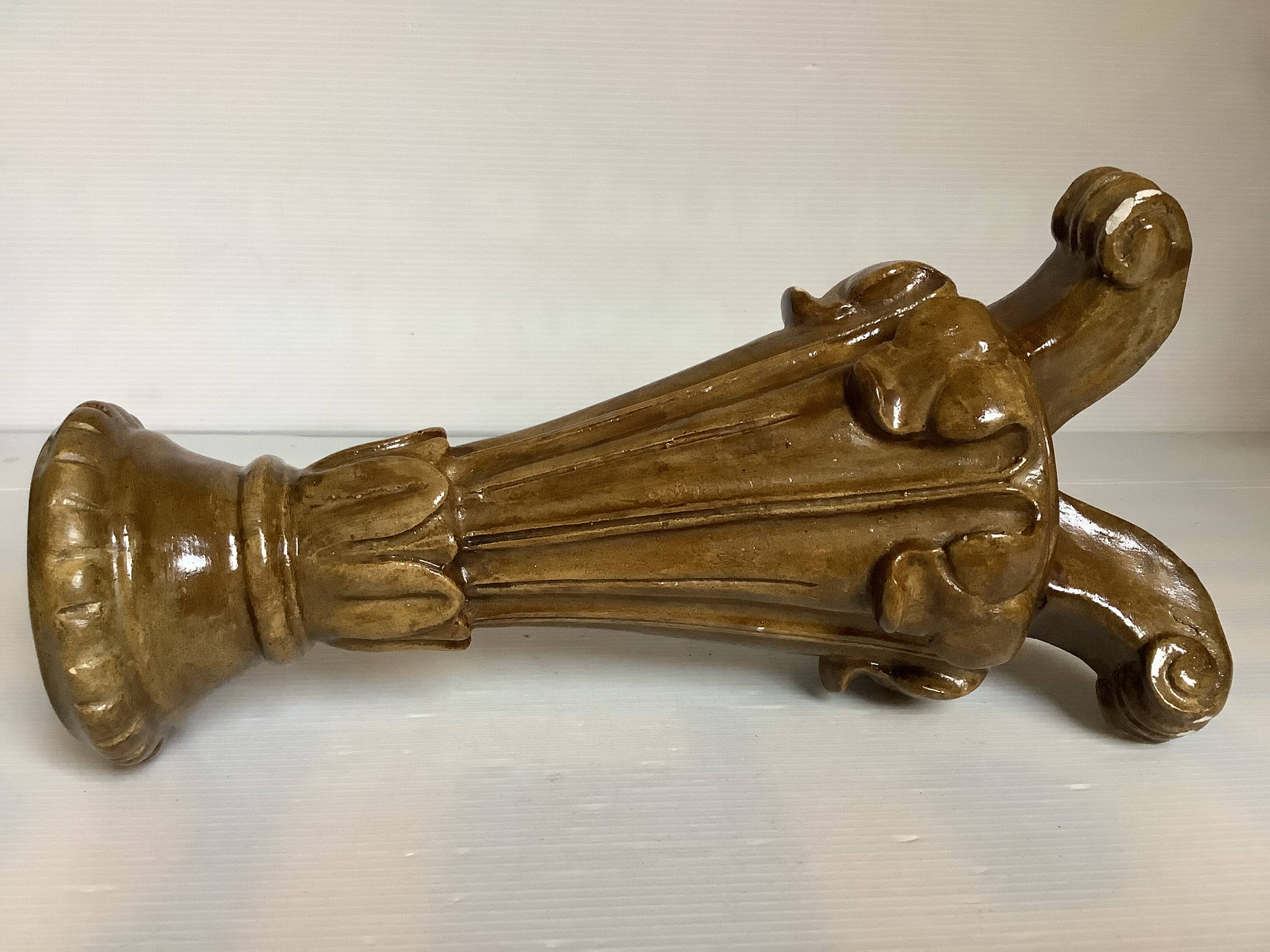 Pair of painted plaster candlesticks