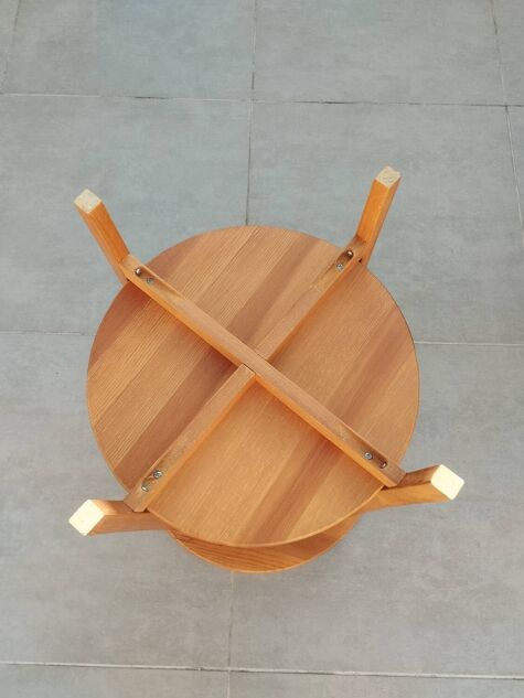 Scandinavian design wooden pedestal table