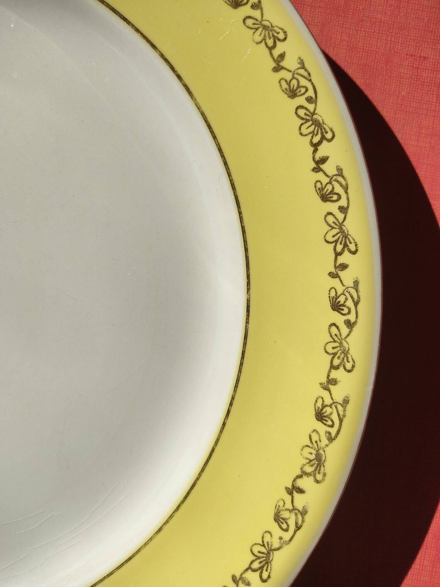 Set of 6 flat plates Luneville, Libourne model, vintage French