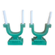 Set of 2 Art Deco candlesticks in green earthenware