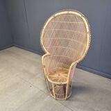 Vintage wicker peacock chair, 1970s