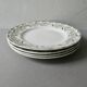 4 assiettes plates Terre de Fer Saint Amand, décor mimosas