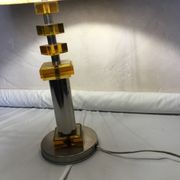 Chrome lamp and Plexiglas vintage amber design Raak