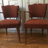 Pair of bridge chairs "mustache"