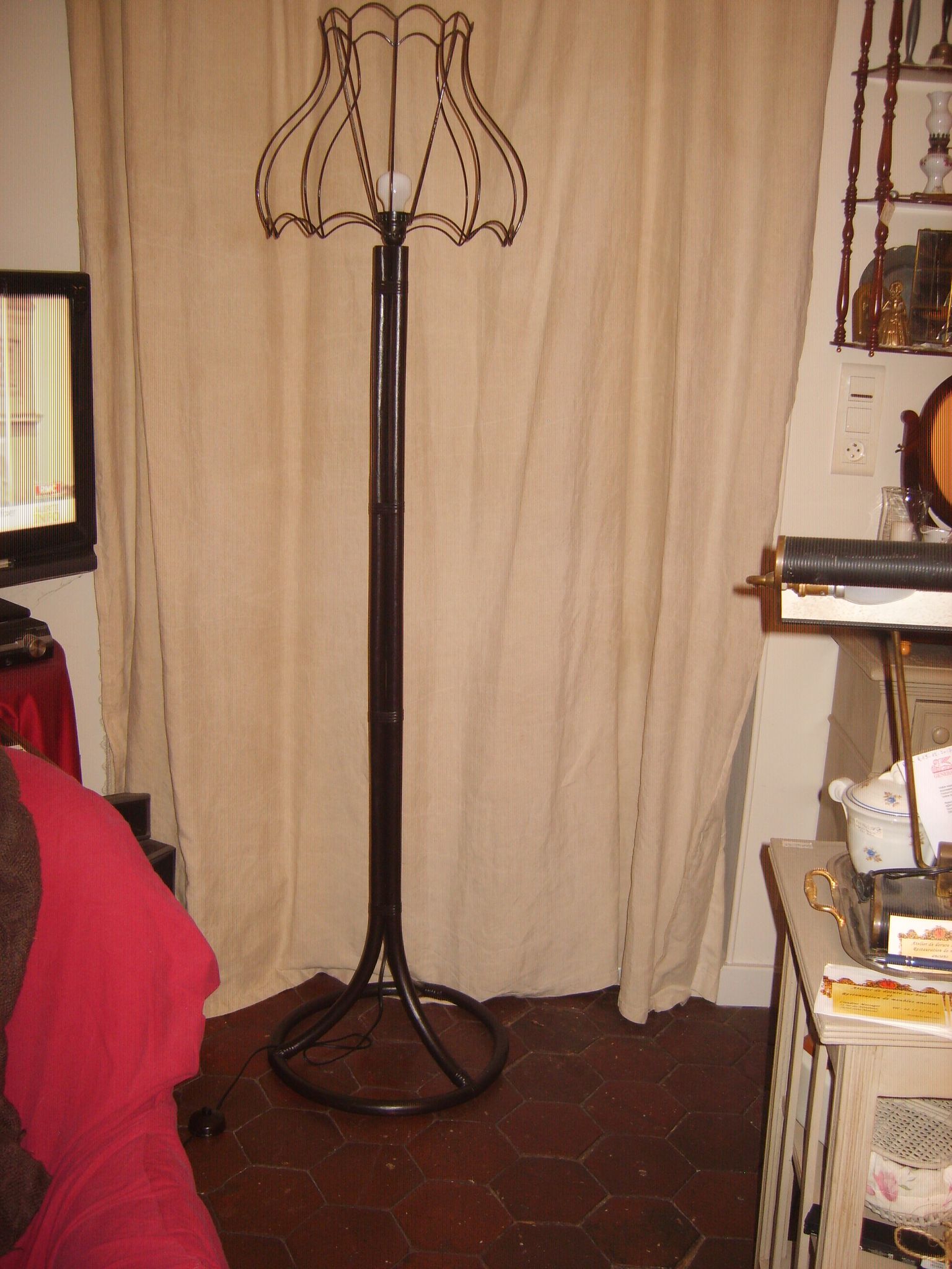 Rattan floor lamp